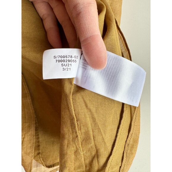 BANANA REPUBLIC Wild Mustard Ramie A-Line Square Neck Camisole Tank, Size M - Picture 11 of 12